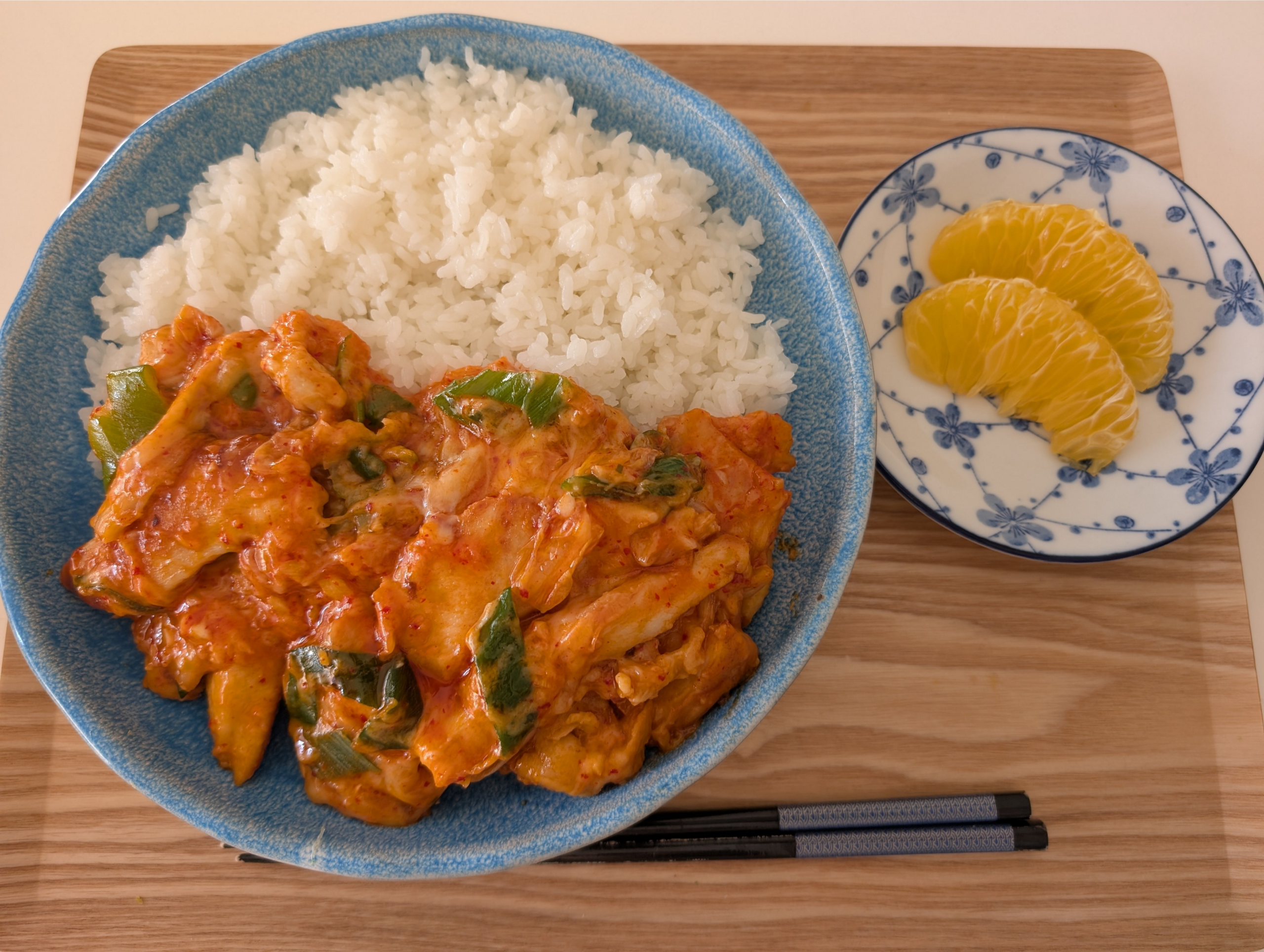 旦那さんに用意した鶏むねキムチーズとはっさく